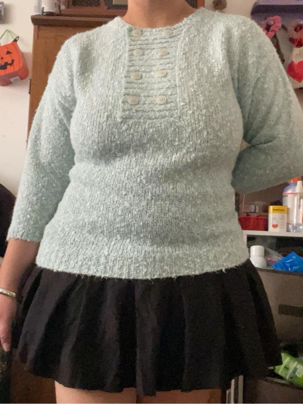 Vintage Mint/ Seafoam Green Knit Sweater